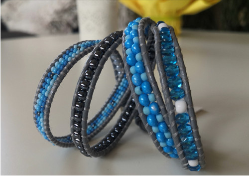 Náramek Wrap Bracelet v šedo - modré — foto 3