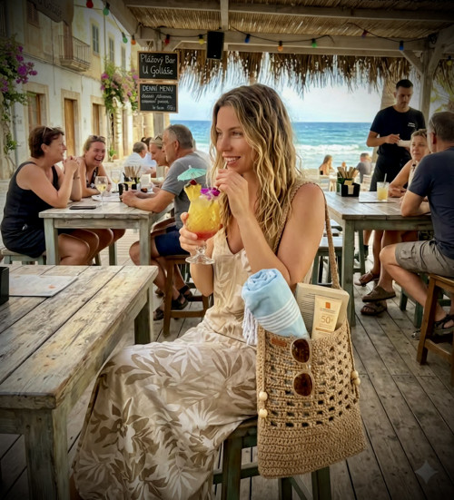 Háčkovaná jutová plážová taška v boho stylu — foto 2