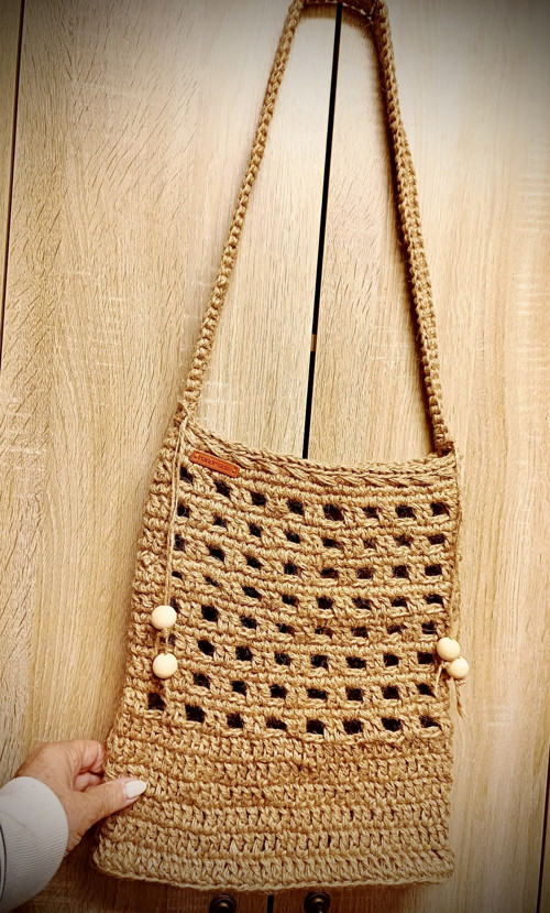 Háčkovaná jutová plážová taška v boho stylu — foto 4