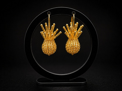 Korálkové náušnice „Ananas“ — foto 2