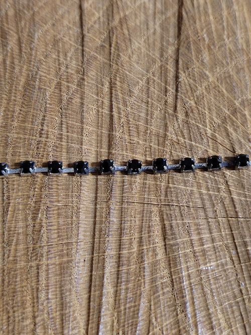 Štrasový prýmek / borta šíře 2,9 mm černá — foto 2
