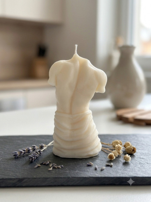 Sójová svíčka Mužské torzo Antický design — foto 2