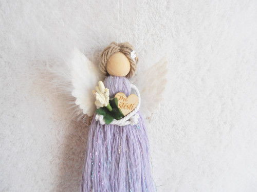 Anděl macrame ve fialové sukýnce — foto 2