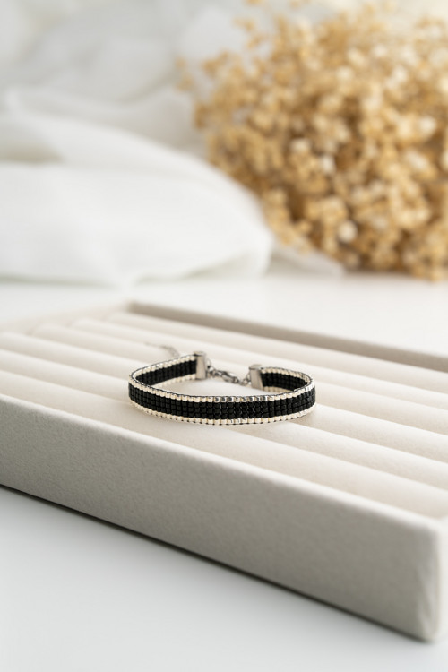 Náramek " Elegant Black Silver " — foto 3