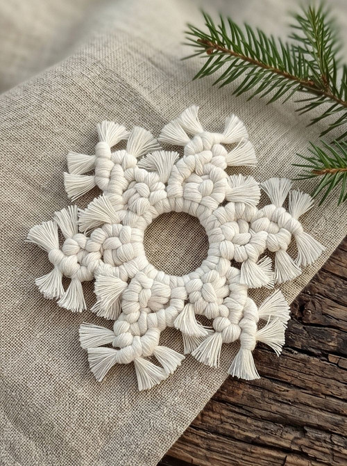 Macramé vločka — foto 6