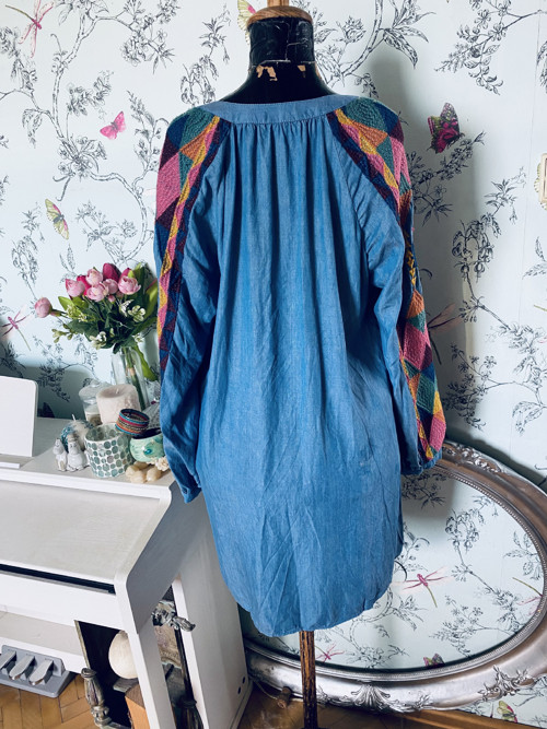 Tunikošaty boho jeans — foto 6