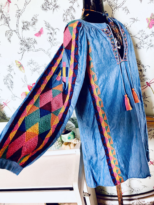 Tunikošaty boho jeans — foto 4