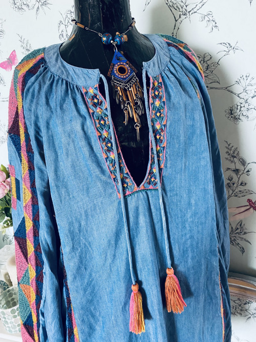 Tunikošaty boho jeans — foto 3