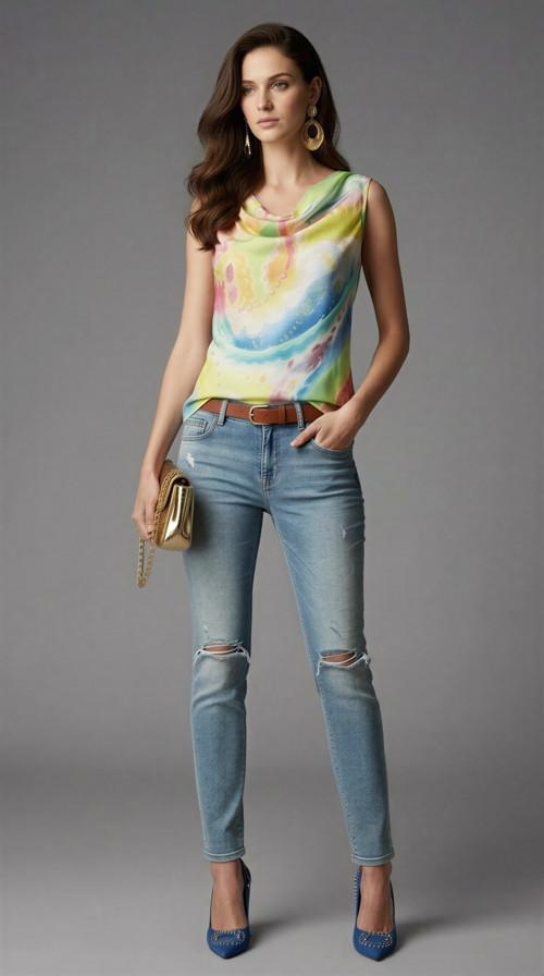 Originálny hodvábny top — foto 3
