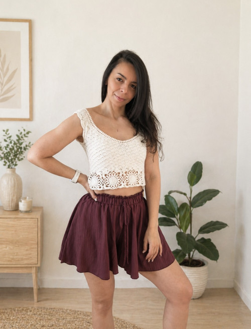 Letní háčkovaný top ze lnu — foto 3