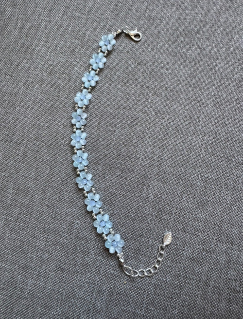 Jemný kytičkový náramek Blue — foto 4
