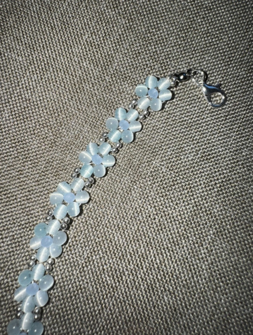 Jemný kytičkový náramek Blue — foto 3