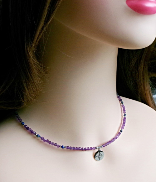 Náhrdelník ametyst a lapis lazuli — foto 4