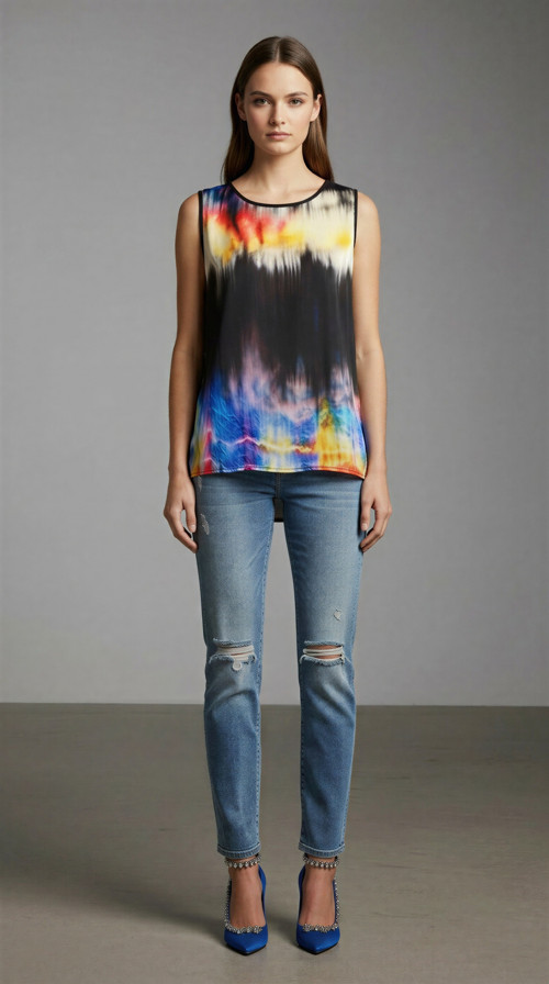 Originálny hodvábny top — foto 3