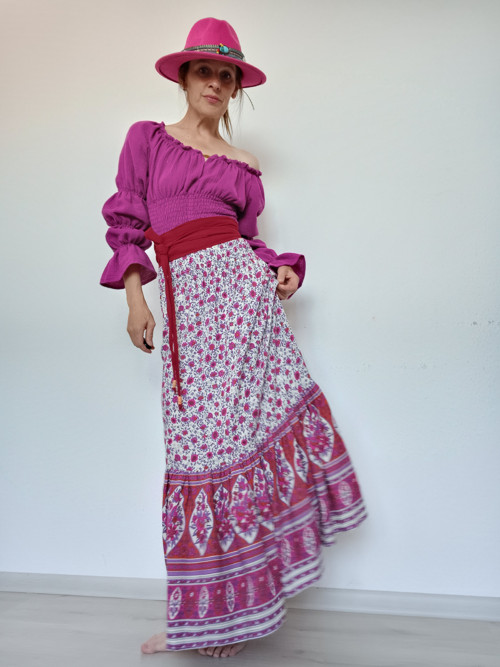 Růžová Sukně V Boho Stylu — foto 4