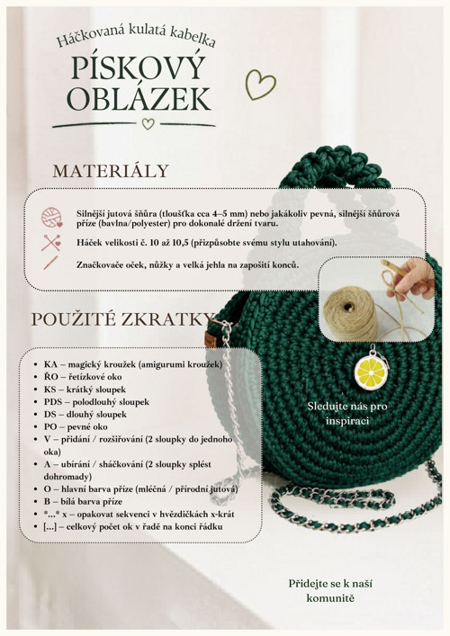 Digitální PDF návod: Háčkovaná kulatá kabelka — foto 2