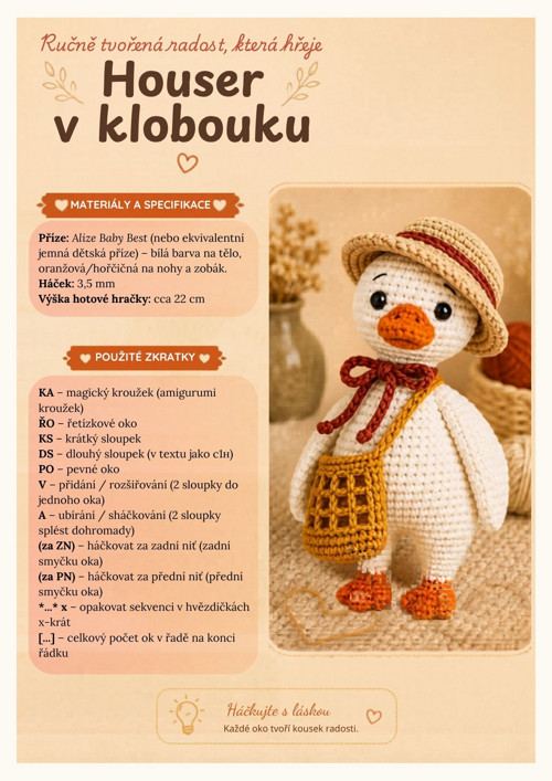 Háčkovaný houser s kloboučkem – PDF návod — foto 2