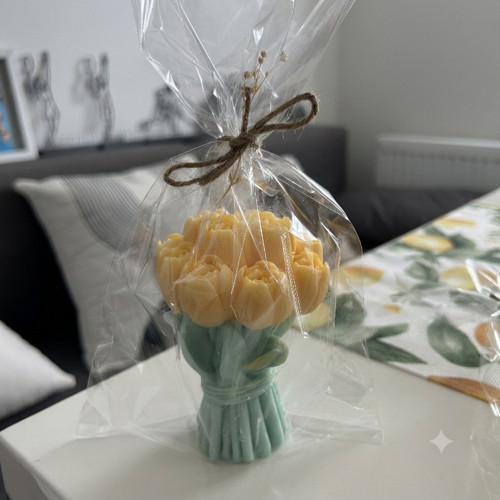 Sójová svíčka kytice tulipánů — foto 2