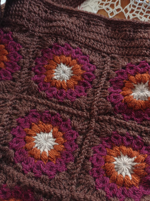 Boho/vintage háčkovaná kabelka | granny squares — foto 3