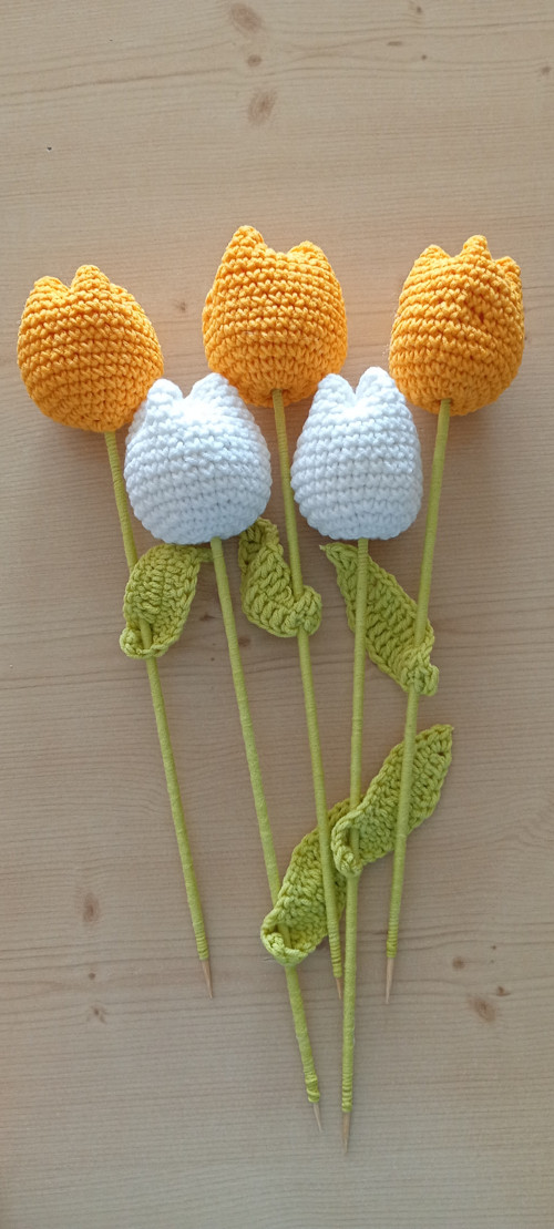 Háčkované tulipány 5ks — foto 2