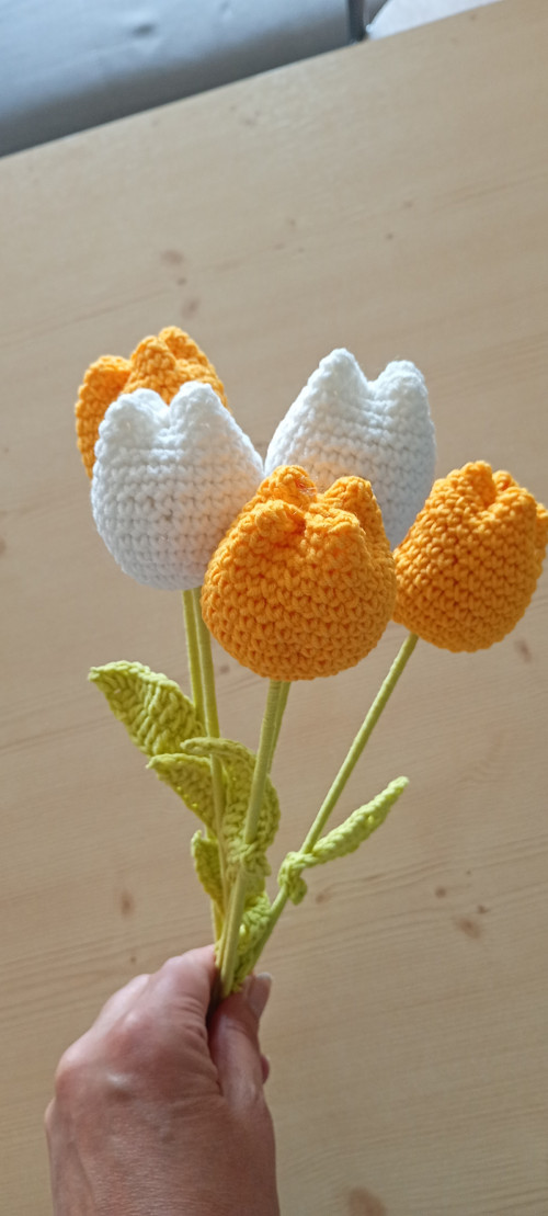 Háčkované tulipány 5ks — foto 4