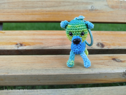 Handmade Amigurumi Cat Keychain 2,4" — foto 2