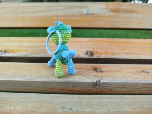Handmade Amigurumi Cat Keychain 2,4" — foto 5
