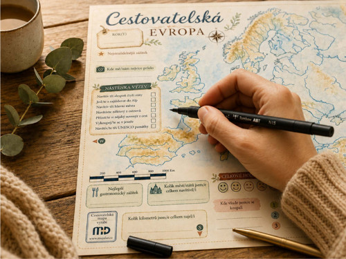 Cestovatelská mapa - Evropa, A3, na stůl — foto 3