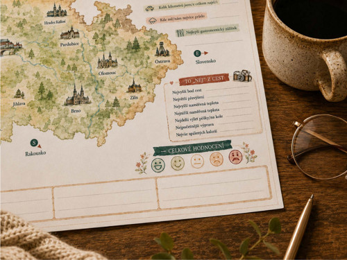 Cestovatelská mapa - Česká republika, A3, na stůl — foto 5