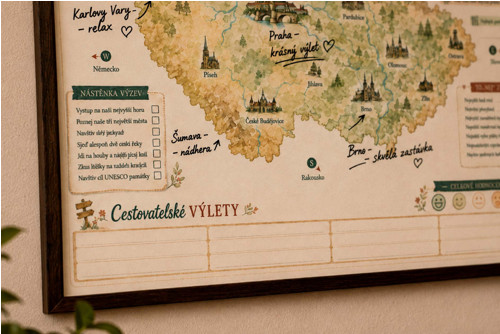 Cestovatelská mapa - Česká republika, A3, na zeď — foto 3
