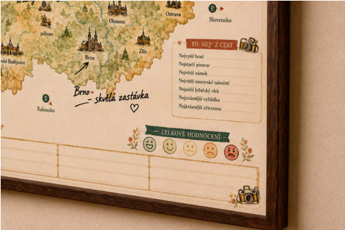 Cestovatelská mapa - Česká republika, A3, na zeď — foto 5