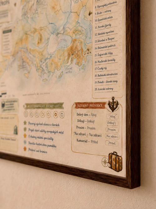 Cestovatelská mapa - Evropa, A3, na zeď — foto 2
