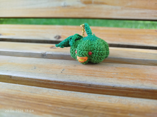 Handmade Amigurumi Pumpkin Keychain 2" — foto 2