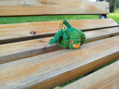 Handmade Amigurumi Pumpkin Keychain 2" — foto 3