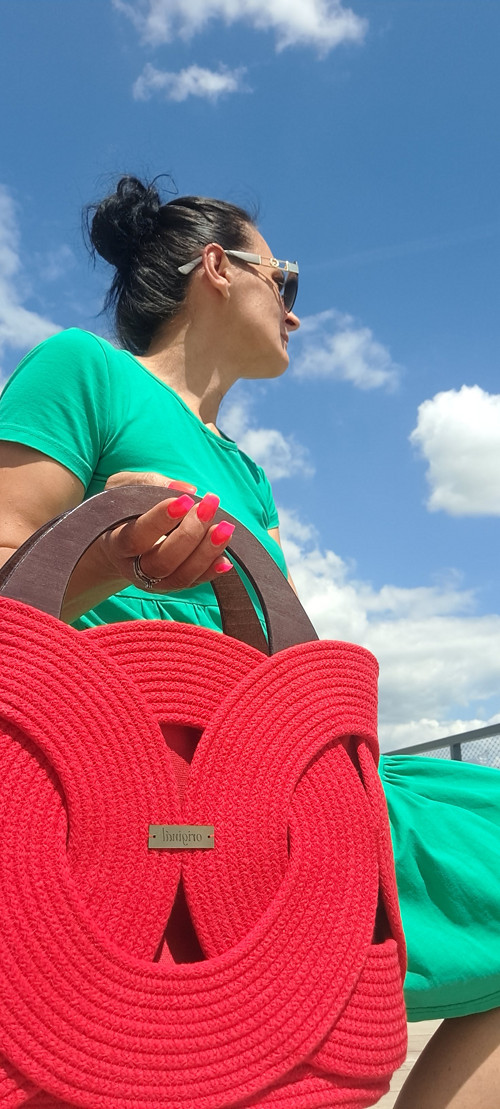 Handmade kabelka "HAZEL " červená — foto 3