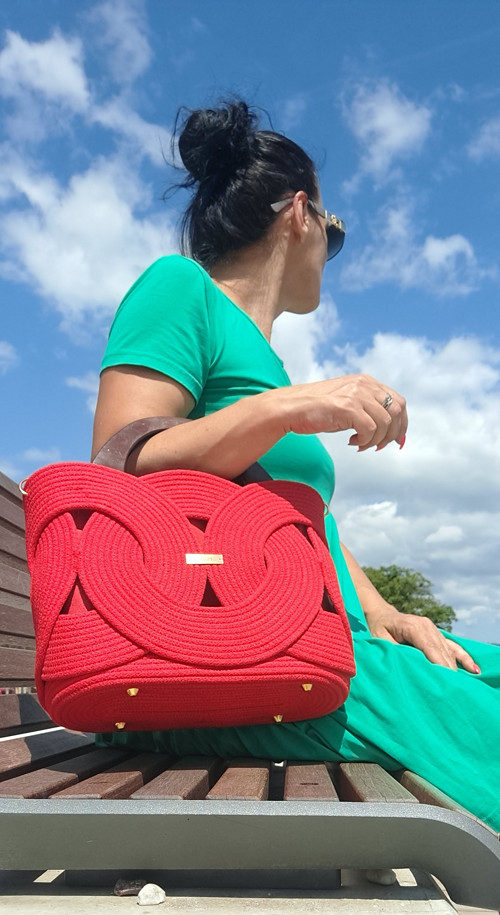 Handmade kabelka "HAZEL " červená — foto 4