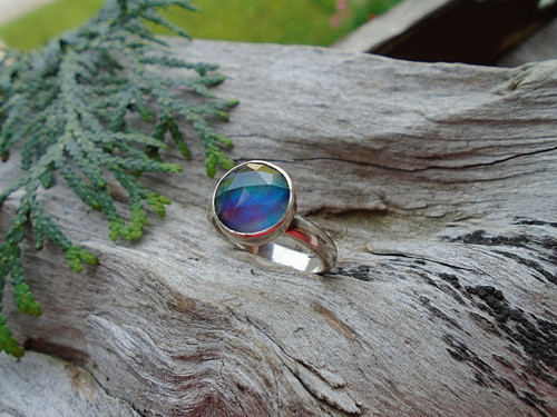 Stříbrný prsten Aurora opál, Ag 925 — foto 2