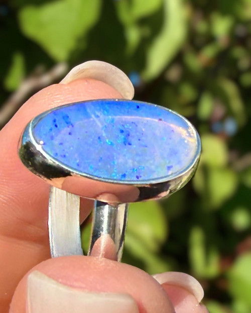 Modro fialovy opálový prsteň - 55 velkost — foto 4