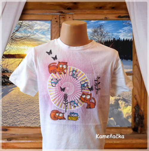 Dětské tričko - kočičky s myškami - kočka — foto 2