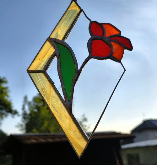 Vitráž skleněná Tiffany - kytička — foto 3