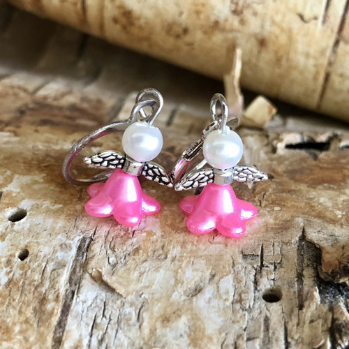 NÁUŠNICE ANDÍLCI ZÁŘIVĚ RŮŽOVÍ — foto 3