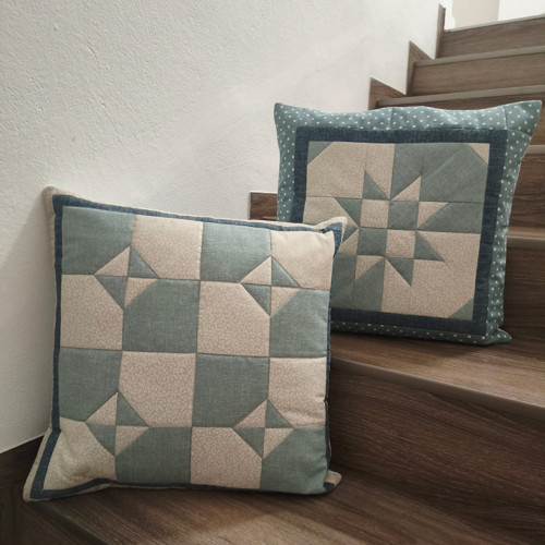 Povlak na polštář patchwork mentolový sada 2 ks — foto 2