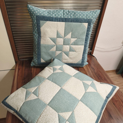 Povlak na polštář patchwork mentolový sada 2 ks — foto 3