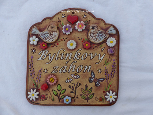 Keramická cedulka ,,Bylinkový záhon" /NA OBJEDNÁNÍ — foto 2