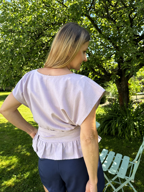 Lněný vázací top JULIE — foto 6