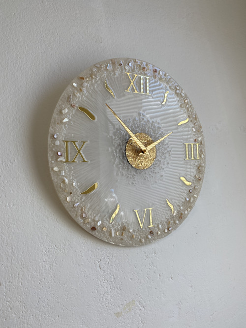 3D nástěnné hodiny „Ivory & Crystals“ 40 cm — foto 5
