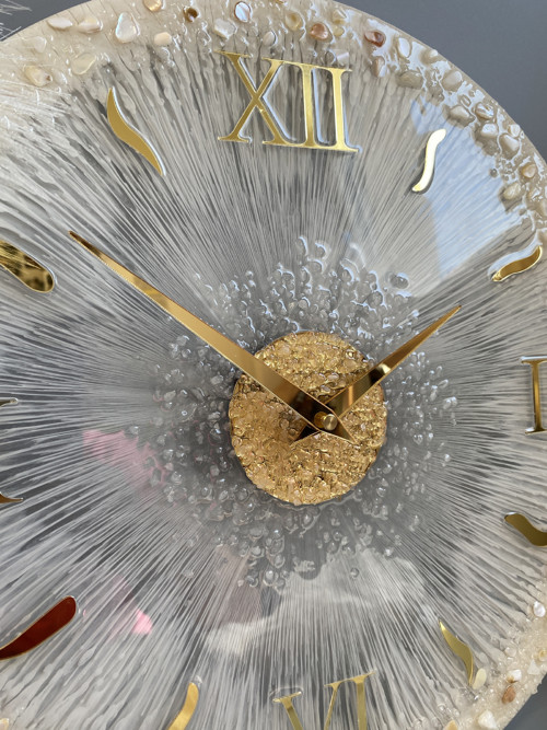 3D nástěnné hodiny „Ivory & Crystals“ 40 cm — foto 4