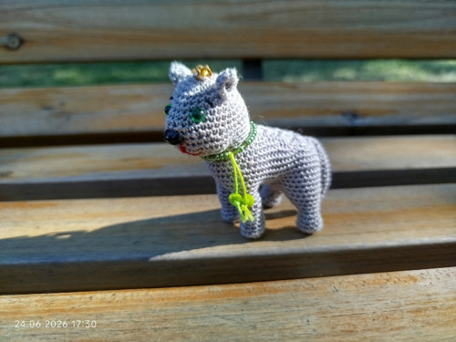 Handmade Amigurumi Cat Keychain 2,4" — foto 3