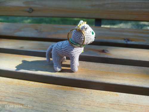 Handmade Amigurumi Cat Keychain 2,4" — foto 2