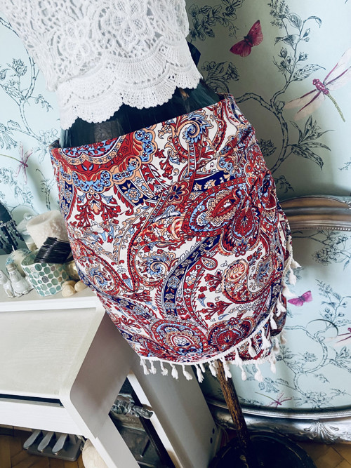 Sukně paisley boho se střapečky — foto 3